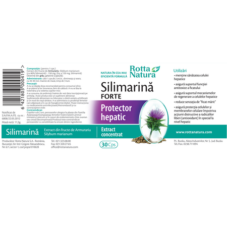 Silimarina Forte, 30 capsule, Rotta Natura 597921