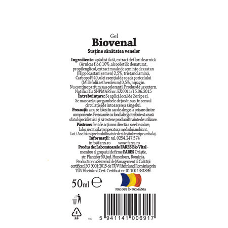 Gel Biovenal, C29, 50 ml, Fares 620902