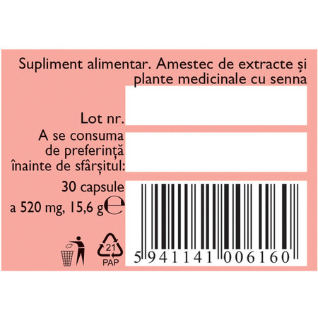 Laxativ cu Senna, D85, 30 capsule, Fares 614130