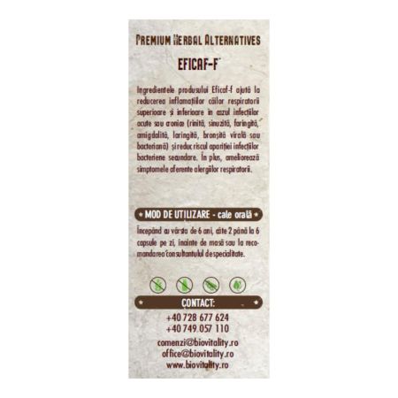 Eficaf-F, 30 capsule, Bio Vitality 703890