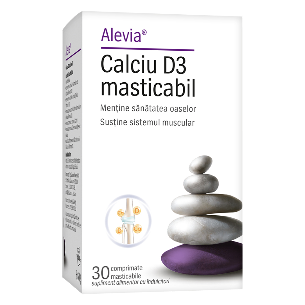Calciu D3, 30 comprimate masticabile, Alevia