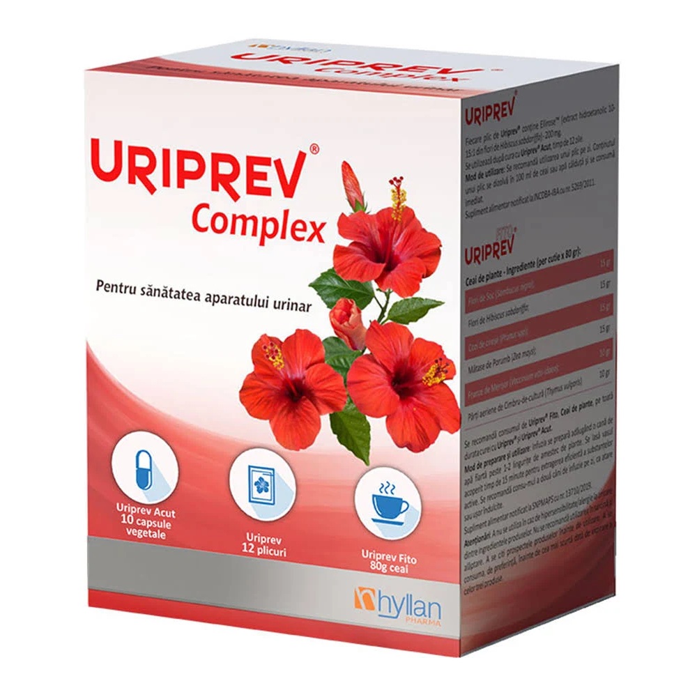 Uriprev Complex, 10 capsule + 12 plicuri + 80 g, Hyllan