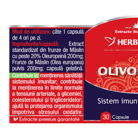 OlivoForte, 30 capsule, Herbagetica 688779