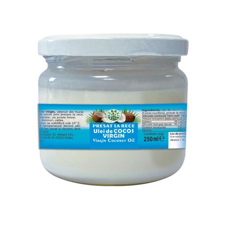 Ulei virgin de cocos, 250 ml, Herbavit