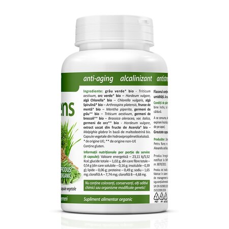 SuperFood vegan cu alge si germeni BioGreens, 120 capsule, Zenyth 623023