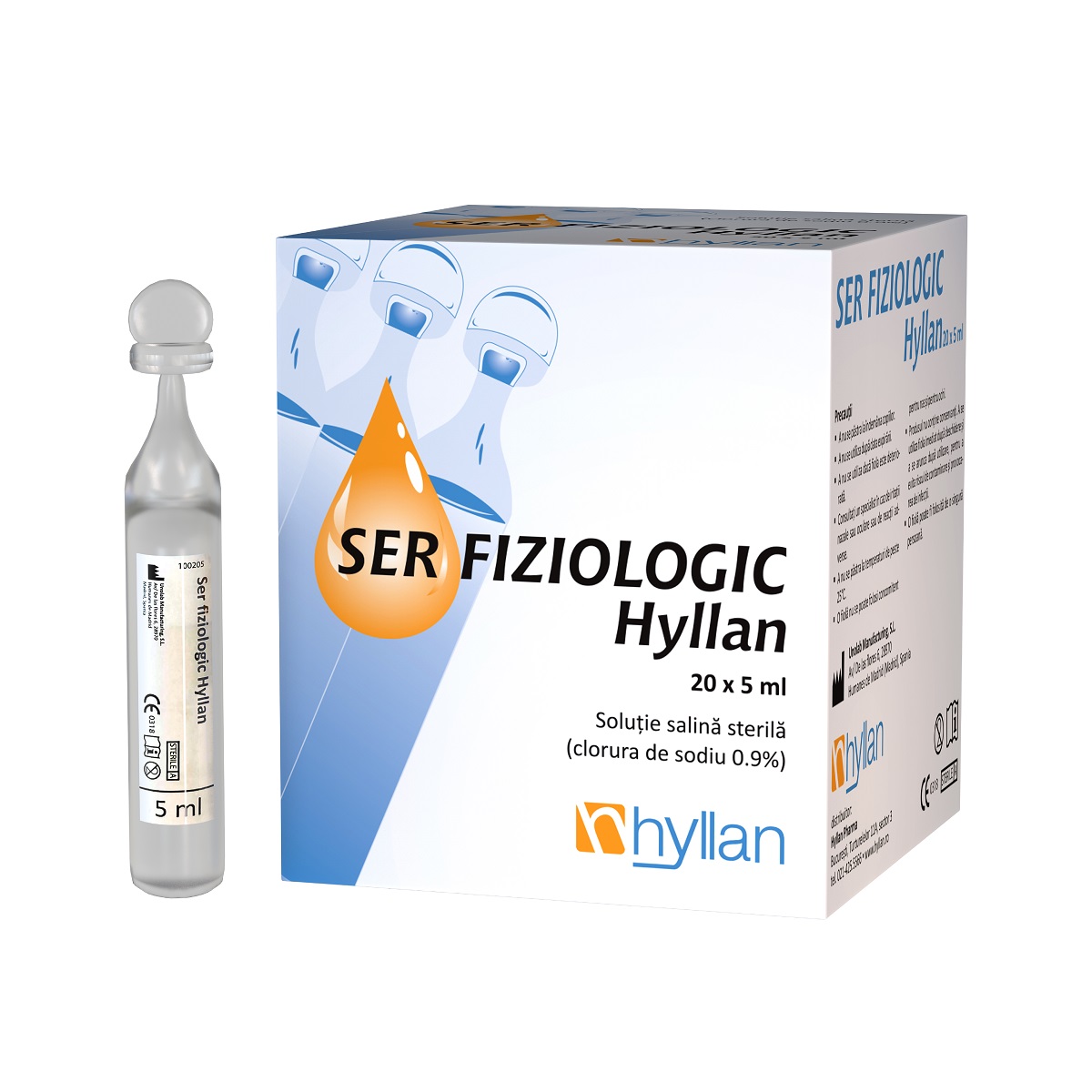 Ser fiziologic, 5 ml, 20 monodoze, Hyllan