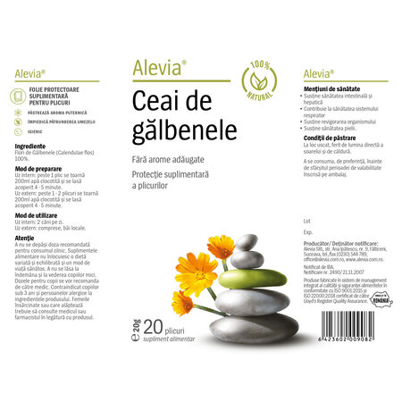 Ceai de galbenele, 20 plicuri, Alevia 618956