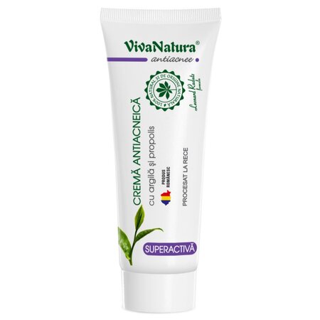 Crema antiacneica cu argila si propolis, 20 ml, Vivanatura 709994