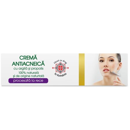 Crema antiacneica cu argila si propolis, 20 ml, Vivanatura 709993