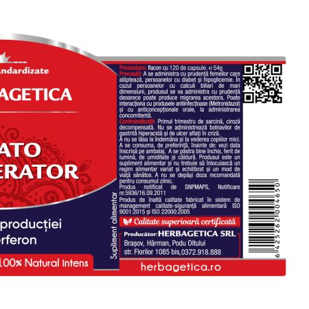 Hepato Regenerator, 120 capsule, Herbagetica 688546