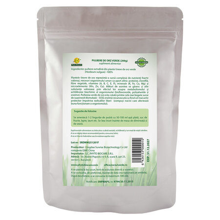 Pulbere de orz verde, 200 g, Phyto Biocare 698855