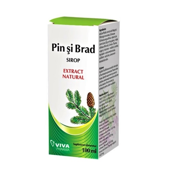 Sirop natural din muguri de pin si brad, 100 ml, Vitalia