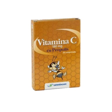 Vitamina C cu propolis 180 mg, 20 comprimate, Amniocen