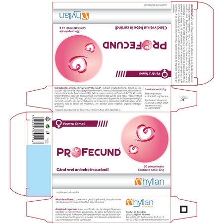 Profecund, 30 comprimate, Hyllan 703189