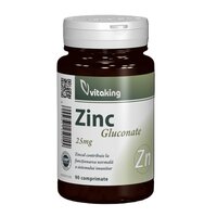 Gluconat de zinc, 25 mg, 90 tablete, Vitaking