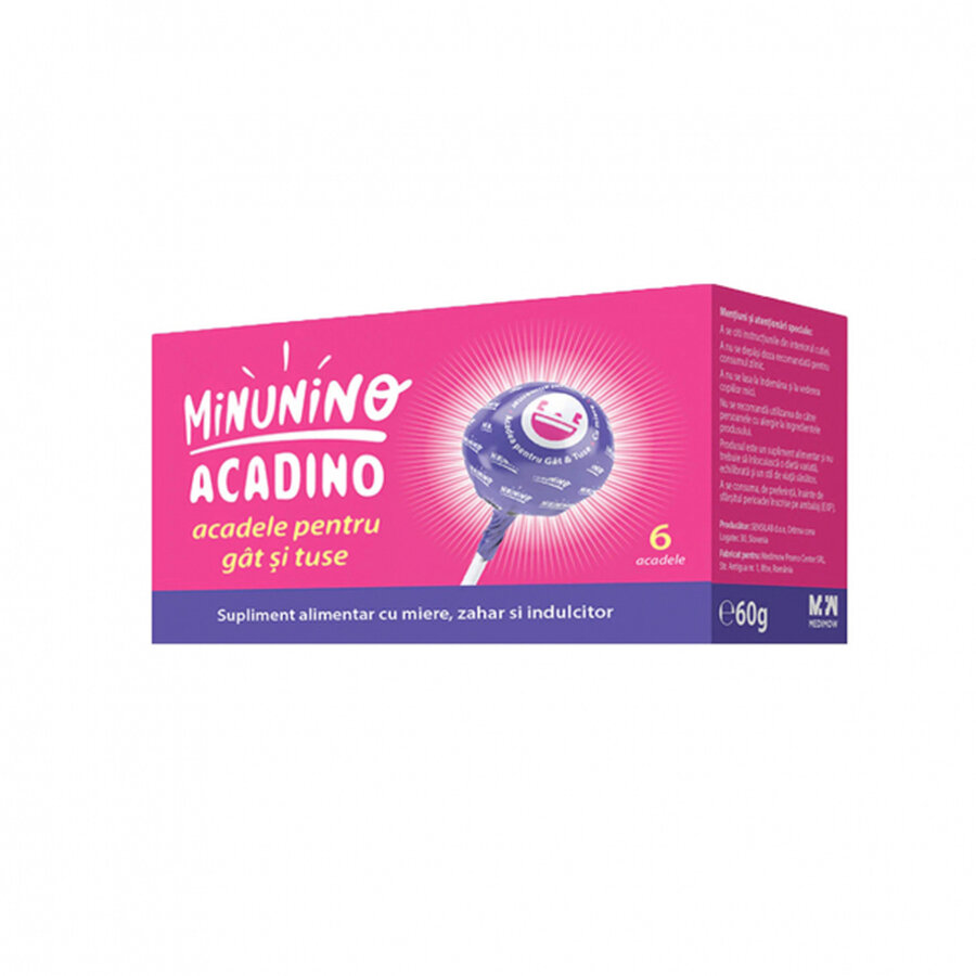 Acadele Acadino Minunino, 6 bucati, Medimow : Farmacia Tei online