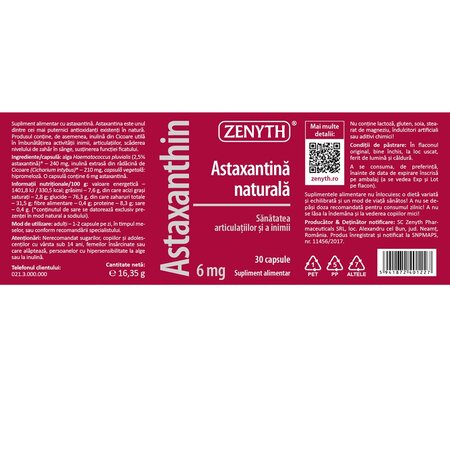 Astaxanthin, 6 mg, 30 capsule, Zenyth 702873
