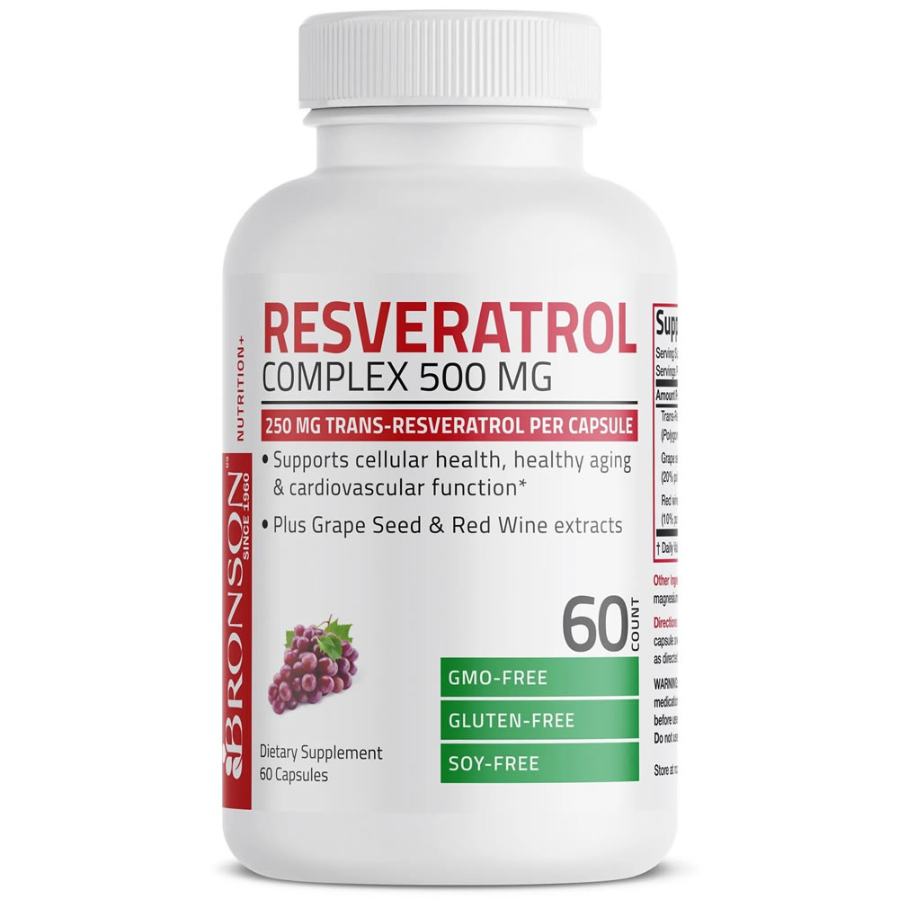 Resveratrol 500 mg Complex, 60 capsule, Bronson Laboratories