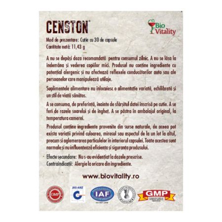 Censton, 30 capsule, Bio Vitality 703718