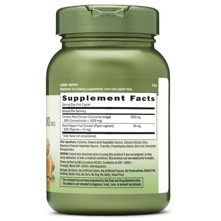 Turmeric Curcumin Herbal Plus, 1000 mg, 60 tablete, GNC 693680