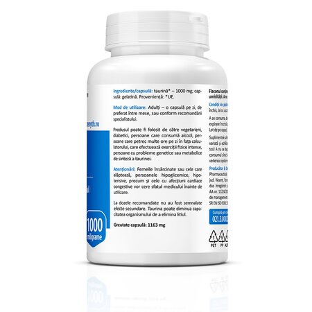 Taurine, 1000 mg, 60 capsule 702528