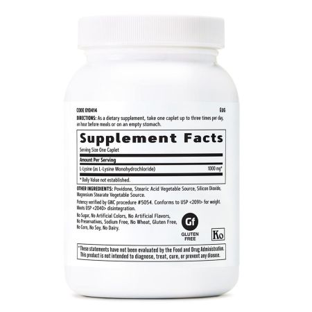 L-Lysine 1000 mg, 90 tablete, GNC 648055