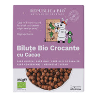 Bilute bio crocante cu cacao, 250 g, Republica BIO