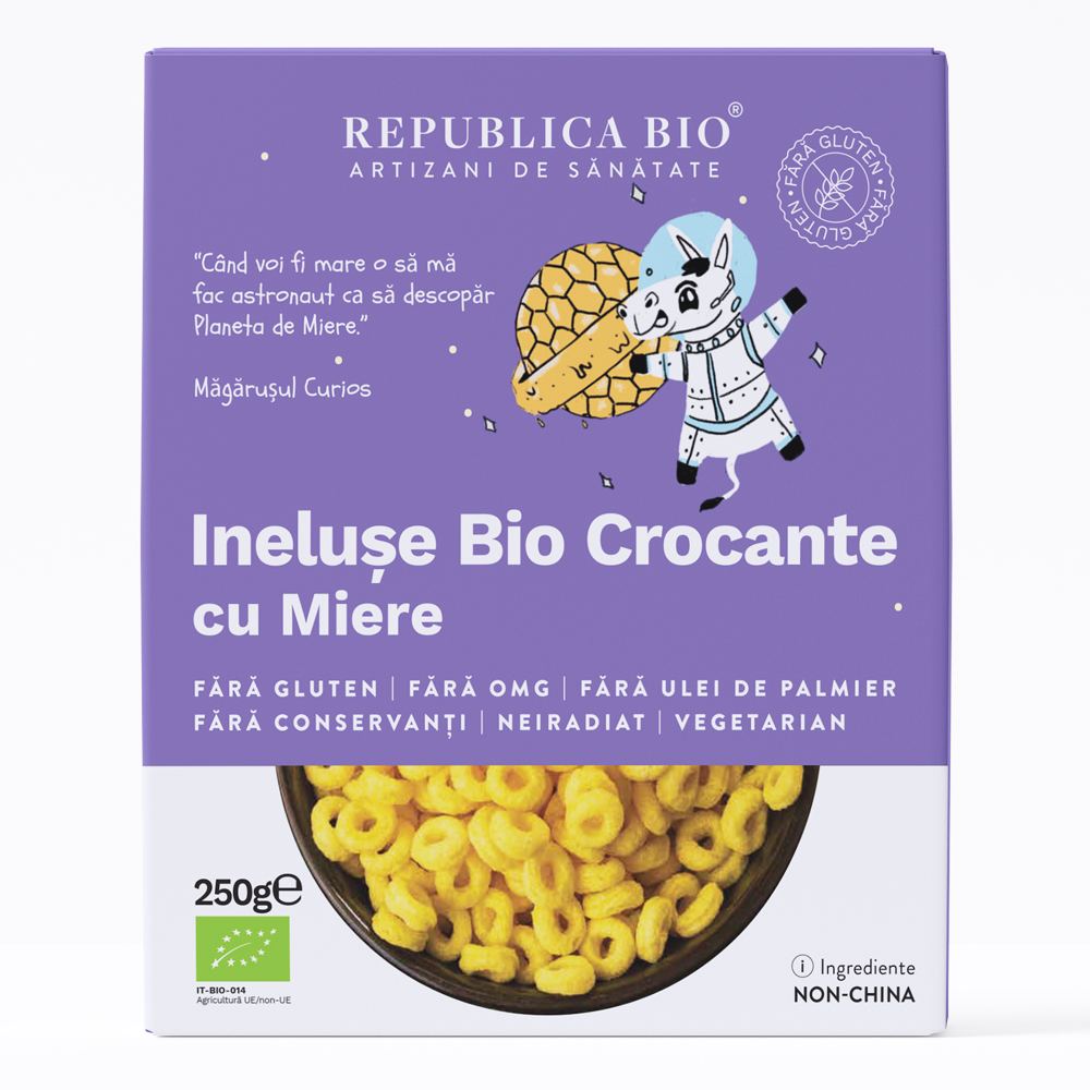 Ineluse Bio crocante cu miere fara gluten, 250 g, Republica BIO
