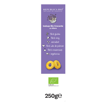 Ineluse Bio crocante cu miere fara gluten, 250 g, Republica BIO 684550