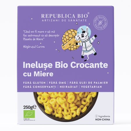 Ineluse Bio crocante cu miere fara gluten, 250 g, Republica BIO