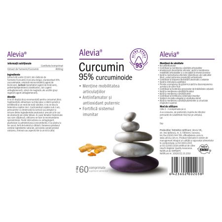 Curcumin 95% curcuminoide 60 comprimate, 1+1 pret special, Alevia 655903