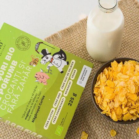 Fulgisori Bio de porumb fara zahar si fara gluten, 225 g, Republica Bio 610183