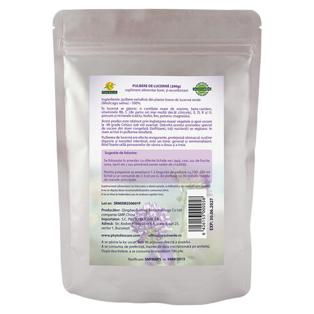 Pulbere de lucerna, 200 g, Phyto Biocare 698889