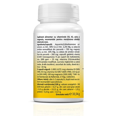 Vitamin D3+K2+Ca+Mg Complex, 30 capsule, Zenyth 702807