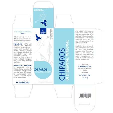 Ulei esential integral de Chiparos Life, 10 ml, Bionovativ 705111