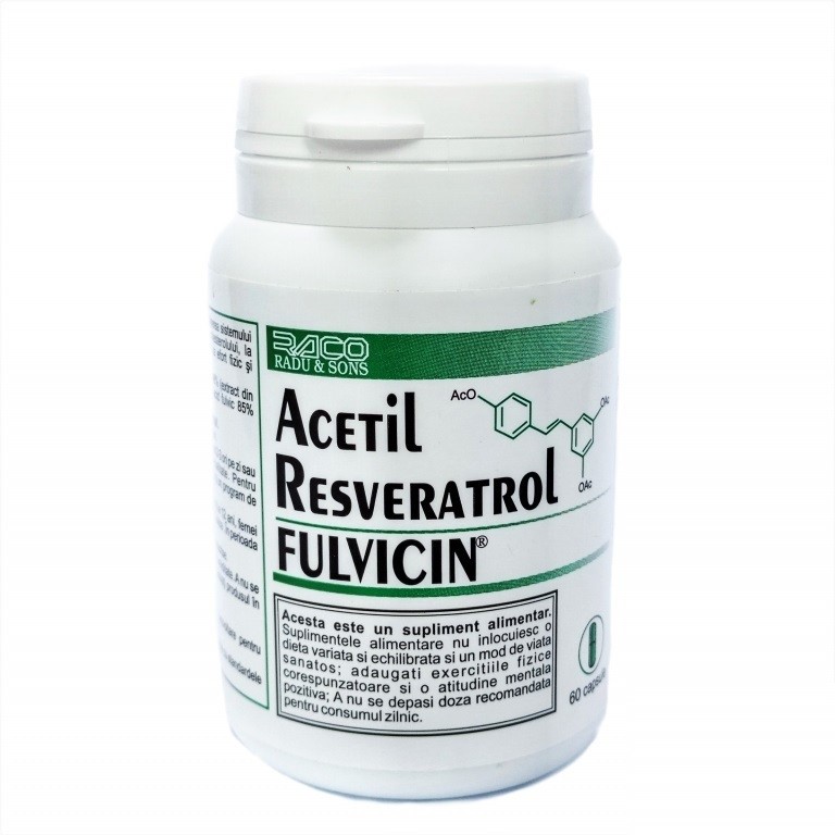 Acetyl Resveratrol cu Fulvicin, 60 capsule, Raco