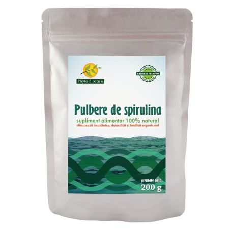 Pulbere de spirulina, 200 g, Phyto Biocare