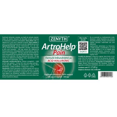 ArtroHelp Pain, 30 capsule vegetale, Zenyth 702743