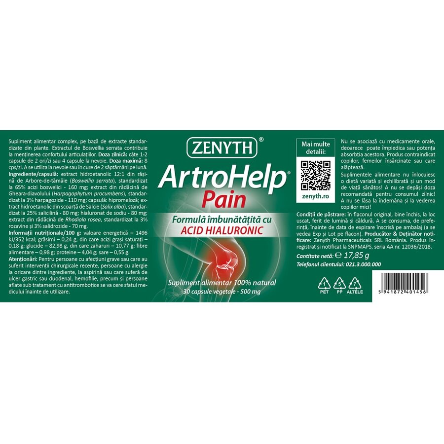 ArtroHelp Pain, 30 capsule vegetale, Zenyth : Farmacia Tei online