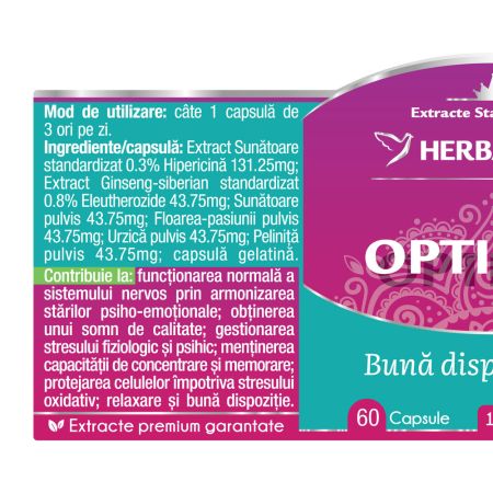 Optimist, 60 capsule, Herbagetica 688805