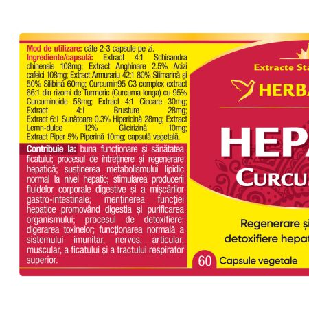 Hepato Curcumin 95, 60 capsule, Herbagetica 688613