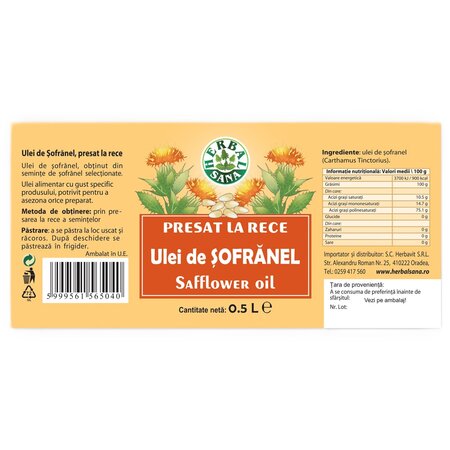 Ulei de sofranel, 500 ml, Herbavit 705547
