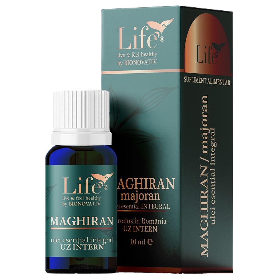Ulei esential integral de Maghiran Majoran Life, 10 ml, Bionovativ