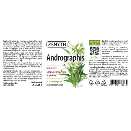 Andrographis, 30 capsule vegetale, Zenyth 702856