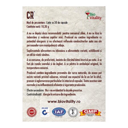 CR, 30 capsule, Bio Vitality 703789