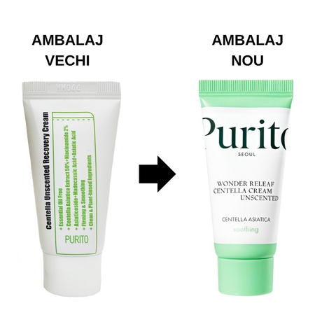 Crema de fata vegana fara parfum Wonder Releaf Centella, 15 ml, Purito 593004