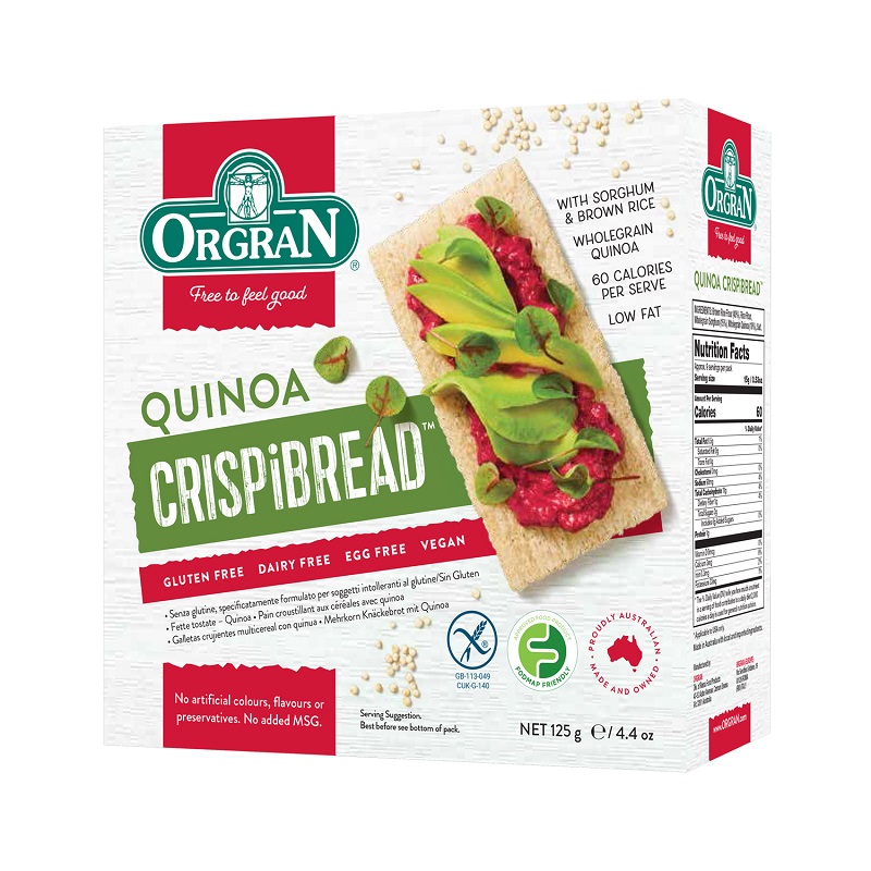 Paine uscata din multicereale si quinoa, 125 g, Orgran