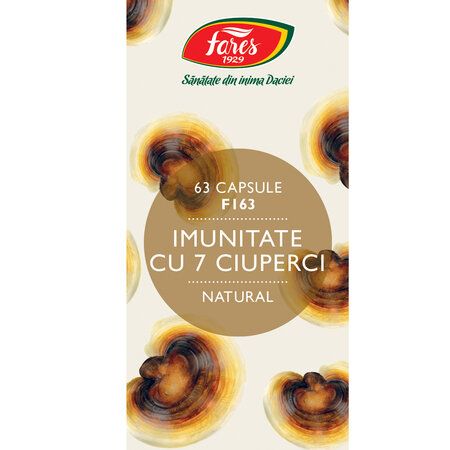 Imunitate cu 7 ciuperci,  F163, 63 capsule, Fares 614147