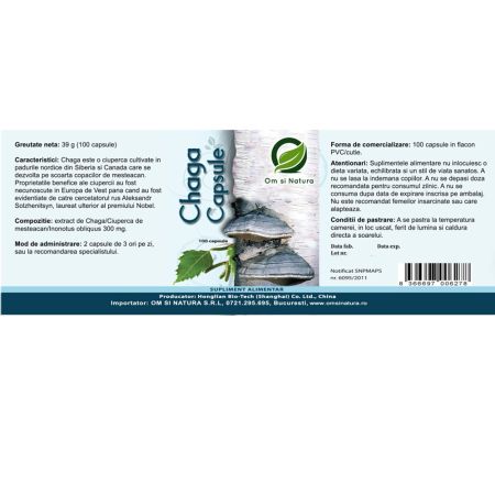 Chaga, 100 de capsule, Om si Natura 714617