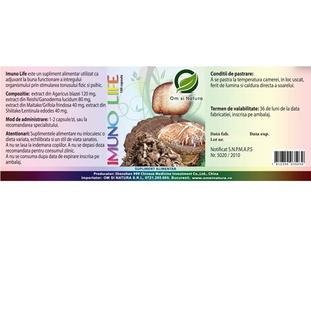 Imuno Life, 100 de capsule, Om si Natura 714476
